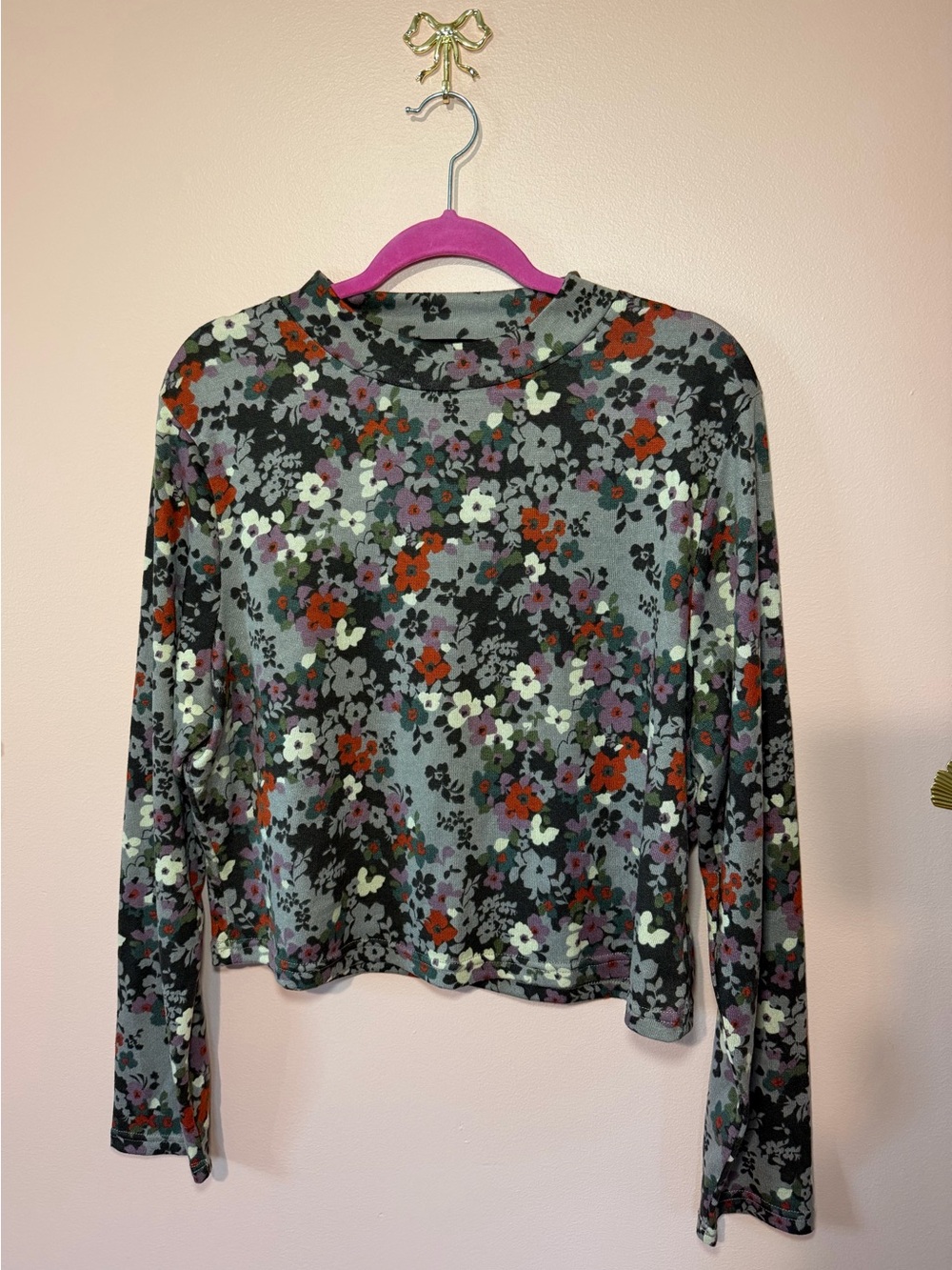 Cider Floral Long Sleeve Tee - Green Multi
